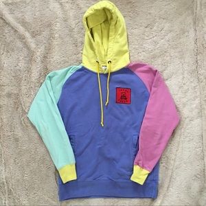 Teddy Fresh color block oversized hoodie Size S